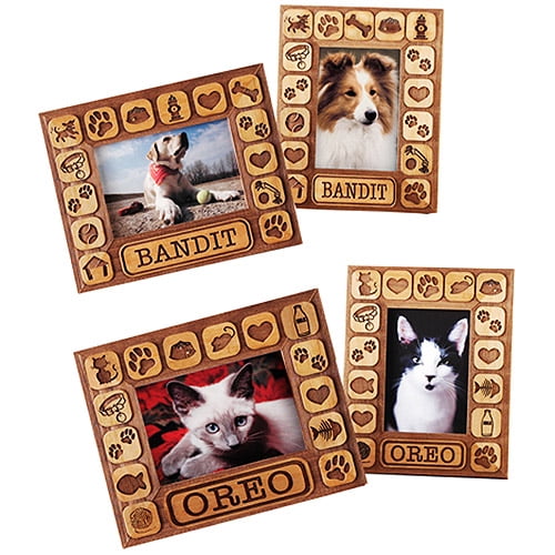 Personalized Pet Burnout Frame-3 1/2x5-Select Cat or Dog-Horizontal or Vertical