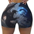 thumbnail image 2 of Fuzoiu Black And Blue Lightning Dragon Print Women's Workout Shorts,Workout Biker Shorts Women,Exercise Fitness Shorts,Scrunch Short, Athletic Shorts for Gym Yoga Running Sport Active-XX-Large, 2 of 8