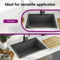 thumbnail image 4 of vidaXL 23.2-inch Kitchen Sink with Strainer, Top-Mount Sink Single Bowl, Black Stainless Steel, 4 of 11