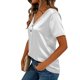 thumbnail image 2 of TaTaai Women's Lightweight Satin Shirt Short Sleeve V-Neck Button-Down Pocket Casual Office Blouse Sheen Fabric Top Gift, 2 of 7