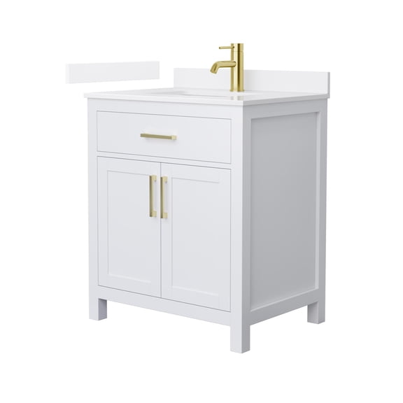 Wyndham Collection Wcg2424-30S-Qtz-Unsmxx Beckett 30" Free Standing Single Basin Vanity