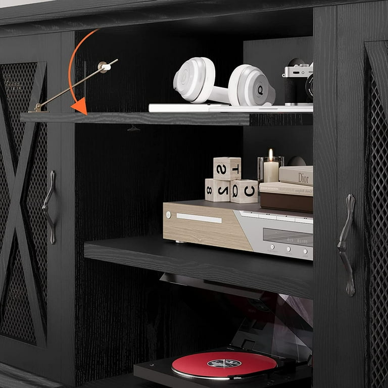 TV Stand for 65 Inch TV Black Entertainment Center TV Media
