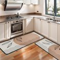 thumbnail image 3 of Kitchen Rugs Sets Of 2,Brown Boho Abstract and Plant Pattern Anti Fatigue Kitchen Mat Rugs Non Slip Washable,Decorative Kitchen Floor Mats for Kitchen,Sink,Laundry,17"x47"+17"x47", 3 of 5