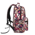 thumbnail image 3 of Rateoe Skull record artist Pattern Casual Backpack for School, Work, Travel – Adjustable Straps, Multiple Compartments – Ergonomic Design, Fits Laptops and Tablets, 3 of 5