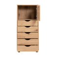 thumbnail image 5 of Drawer Dresser Storage Cabinet for Makeup Dresser Tall Chest of Drawers, Drawer Chest Makeup Cabinet for Bedroom by Naomi Home-Color:Natural,Size:6 Drawer, 5 of 12