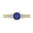 thumbnail image 2 of 1.05ct round cut blue tanzanite 18k yellow gold Bridal Wedding Engagement Promise Anniversary Ring for Women size 9, 2 of 7