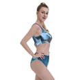 thumbnail image 4 of Daiia Mountain Cottage In Snow printed 2 piece Swimsuit Bikinis for Women High Waisted Racerback Bathing Suits Summer Tummy Control Scoop Neck Swimwear-Medium, 4 of 8
