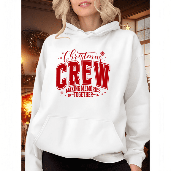 Unisex Black Hoodie Christmas Crew Family Holiday Sweatshirt S-3XL
