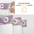 thumbnail image 2 of Spring Flowers No Hooks Shower Curtain with Snap-in Liner Watercolor Purple White Rose Daisy Floral Leaf Purple Background Shower Curtains for Bathroom, Waterproof, Easy Install, Washable 66"x72", 2 of 9