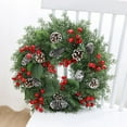 thumbnail image 6 of 18 Inch Artificial Christmas Wreath for Front Door Xmas Red Berry Wreath with Pine Needles Pine Cones Christmas Decorations for Winter Wall Outdoor Home Holiday Xmas Decor, 6 of 8
