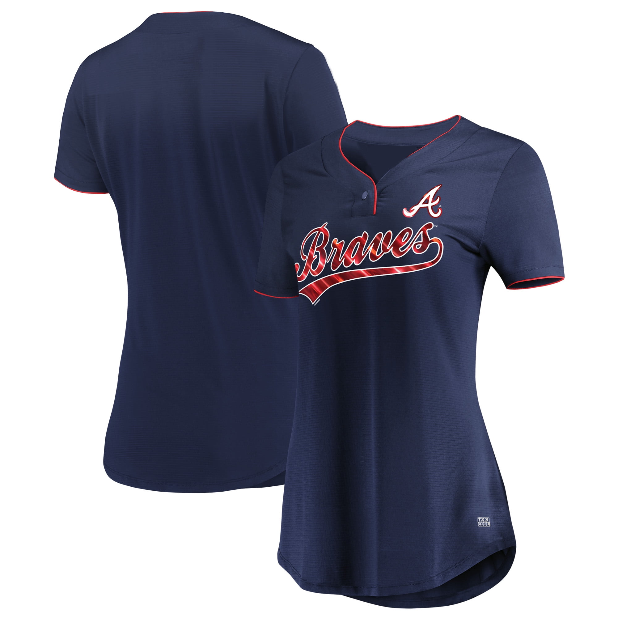 Women S Majestic Navy Atlanta Braves Memorable Season Tx3 Cool
