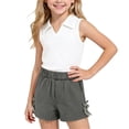 thumbnail image 2 of Amidoa Girls 2 Piece Outfits Summer Clothes Tank Top Solid Color Cute T-Shirt and Shorts Casual Kids Clothing Sets Army Green Size 12, 2 of 9