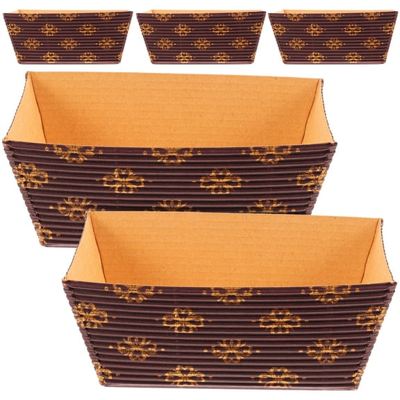 25 Pcs Corrugated Cake Tray Mini Loaf Pans Bread Wrapping Paper
