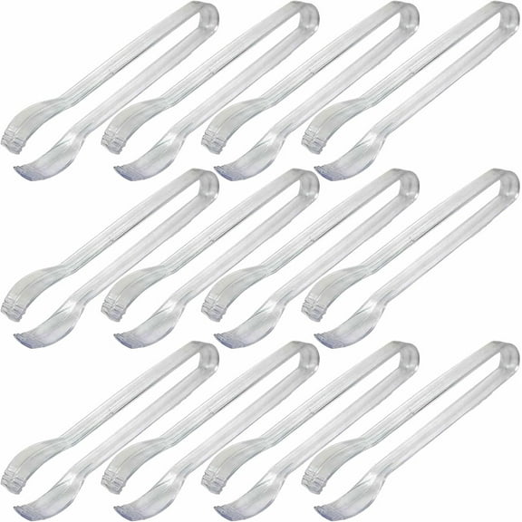Mini Clear Plastic Tongs, 12ct