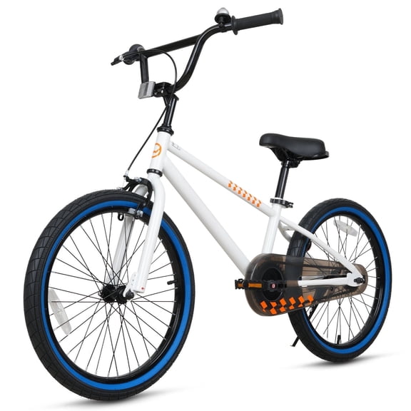 Hykolity Kids Bike Boy Girl Bicycle 20 inch for Children Age 6-12 Height 48-62" Child Sport Bike BMX Handbar includes Training Wheel White