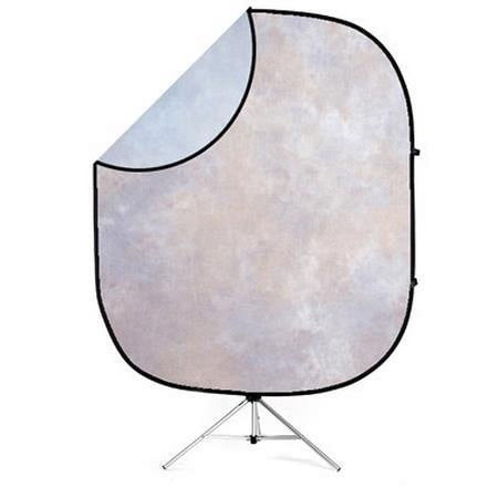 UPC: 0731409623063 | 5×6  Collapsible Disc Reversible Muslin Style Background with 8  Aluminum Stand  Spring Essence