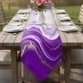 thumbnail image 6 of Table Runners 108 Inches Long, Purple Modern Wavers Cotton Linen Kitchen Dining Coffee Table Runner for Party Home Decor, Abstract Water Ripple Fluid Art Tabletop Dresser Scarves Runner 13x108 Inch, 6 of 9