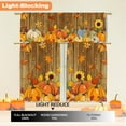 thumbnail image 3 of Vintage Pumpkin Fall Kitchen Curtains, Fall Rustic Woodgrain 2 Panels (27x36") + Tier (54x18") with Rod Pocket, Autumn Decorations Curtains for Cafe Living Room, Thanksgiving Kitchen Decor Harvest, 3 of 6