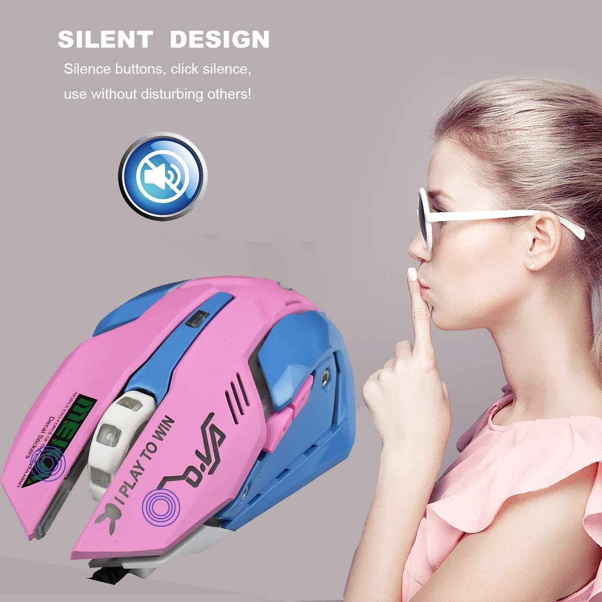 Lovely Wired USB Computer Mouse,7 Colors Backlit,Silent Buttons,3200 DPI,for MacBook,Computer PC,Laptop