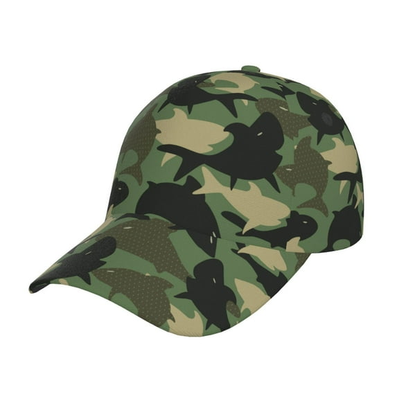 Naloa Original Classic Low Profile Hat Men Women Baseball Cap Dad Hat Adjustable Unconstructed Camouflage Shark Print Cap