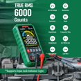 thumbnail image 3 of Smart Digital Multimeter, 6000 Counts, AC/DC Voltage & Current Tester, NCV Detection, Resistance, Continuity, Capacitance, Hz%, Temperature, Live Wire Tester, 3 of 7