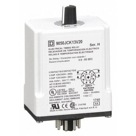 Schneider Electric SinFunTimeDelayRelay  120VDC  8Pins 9050JCK13V20 price history on PriceWatchPro