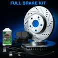thumbnail image 4 of Power Sport Front Rear Brakes and Rotors Kit |Front Rear Brake Pads| Brake Rotors and Pads|Ceramic Brake Pads and Rotors|Hardware Kit and Sensor Wire BLCC.11002.52, 4 of 6