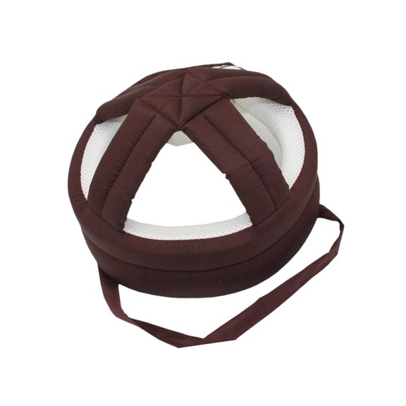 Casco anticaída para personas mayores, protección para cabeza y gruesa, transpirable, portátil y ajustable. Café