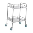 thumbnail image 4 of Carro de servicio de laboratorio, carro rodante de acero inoxidable con ruedas silenciosas de 360 degree para salón, cocina, 4 of 8