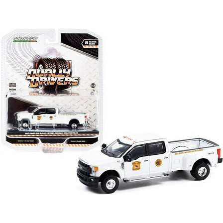 Detroit, Michigan Mounted Police 2017 Ford F-350 Dually 4x4 Pickup Truck, White - Greenlight 46080D/48 - 1/64 scale Diecast Model Toy Car