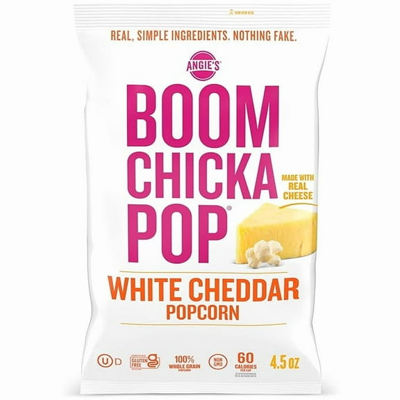 1x Angie's BOOMCHICKAPOP White Cheddar Popcorn, 4.5 oz.