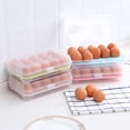 thumbnail image 3 of 15 Grid Egg Storage Box Egg Storage Refrigerator Storage Containers with Lid Fresh Keeping Boxes Household Eggs Holder for Kitchen Pink, 3 of 9