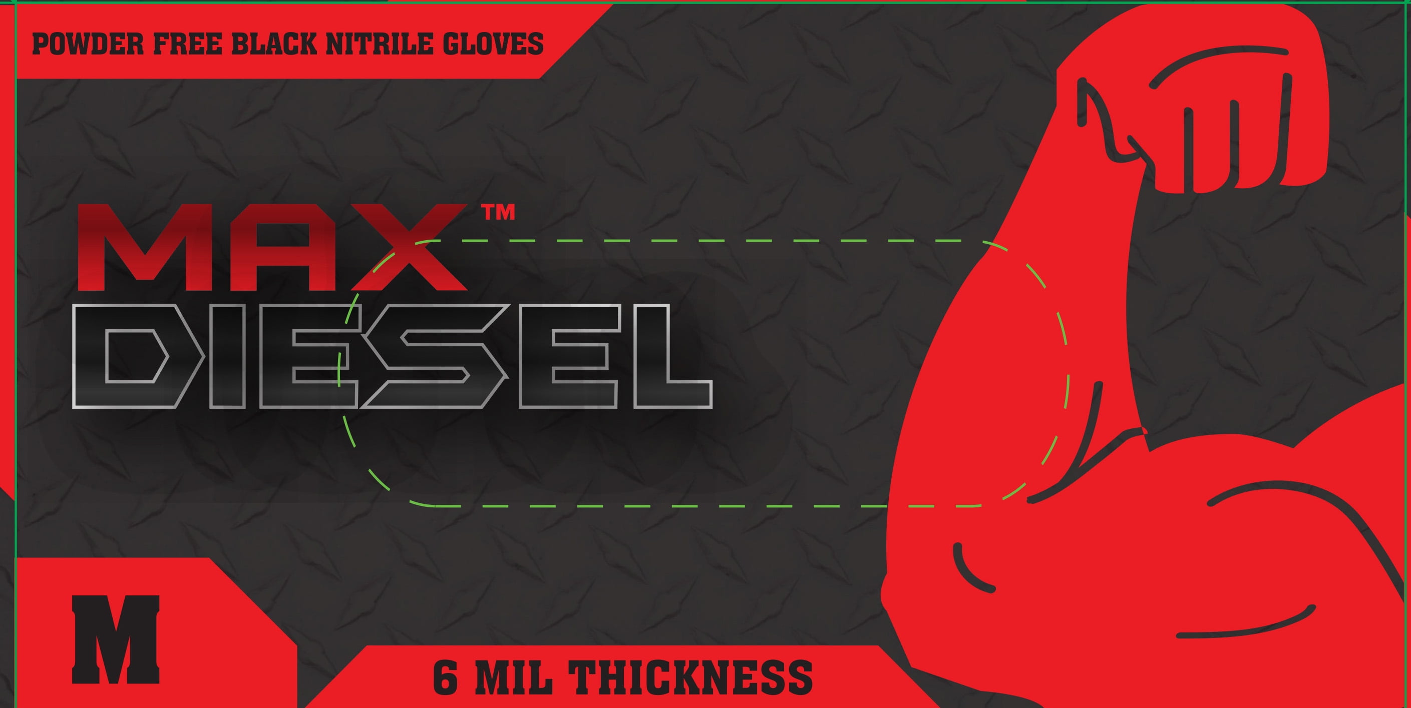 max diesel black nitrile gloves