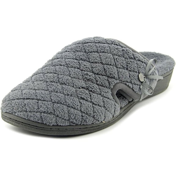 Vionic Women's Adilyn Mule Slipper-Comfortable Spa House Slippers that include Three-Zone Comfort with Orthotic Insole Arch Support, Soft House Shoes for Ladies 8 Dark Grey