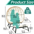 thumbnail image 4 of FKS LIFE 2 Person Egg Chair With Ottoman Cushion Large Egg Basket Chair With Footrest For Outdoor Indoor Patio Balcony Garden, 4 of 8