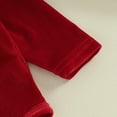 thumbnail image 4 of My First Christmas Baby Girls Outfits Velvet Long Sleeve Romper +Flare Pants +Santa Hat Set Fall Winter Xmas Holiday Clothes, 4 of 7