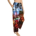 thumbnail image 6 of Salouo Tropical Beach Candlelight Print Women's Pajama Pants Casual Loose Sweatpants PJs Flowy Pants Drawstring Palazzo for Women Wide Leg Pants Lounge Pajama -XX-Large, 6 of 8