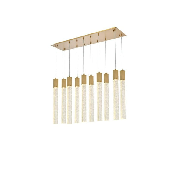 Weston 10 lights pendant in satin gold