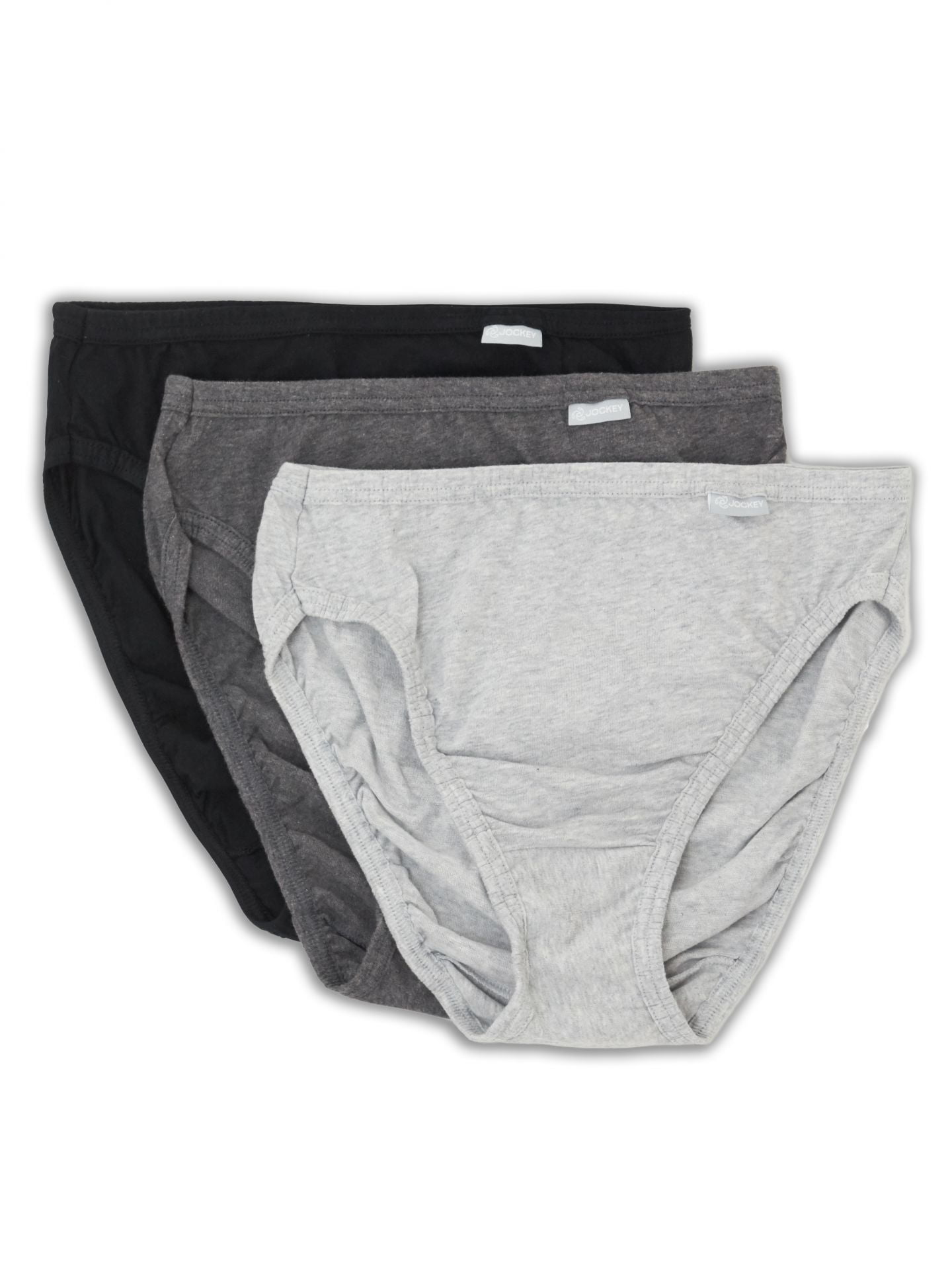 Jockey Jockey Women's Elance French Cut Briefs 3 Pack, Grey Heather