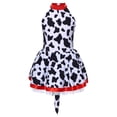 thumbnail image 5 of iiniim Halloween Costume for Girls Sleeveless Dance Leotard Ballet Tutu Dress with Spotted Dog Tail White Black 12, 5 of 7