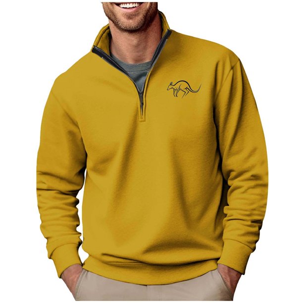Blusa y camisa de manga larga con cuello alto para hombre, sudadera con capucha estampada, jersey deportivo con media cremallera, blusa de manga larga con cuello alto para hombre, blusa de poliéster