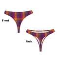 thumbnail image 3 of Balery Purple Yellow Buffalo Plaid Tangas de Algodón para Mujer con Estampado – Ropa Interior Sexy, Transpirable, G-string-Small, 3 of 6