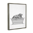 thumbnail image 3 of Stupell Industries Crocodile Bathroom Wildlife Tub Animals & Insects Painting Gray Floater Framed Art Print Wall Art, 3 of 6