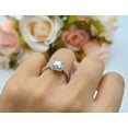 thumbnail image 3 of Halo Princess Cut Wedding Ring Paraiba Tourmaline CZ 925 Sterling Silver Size 11, 3 of 7