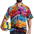 thumbnail image 4 of Mind car Men's Short Sleeve Hawaiian Poplin Shirt, Casual Printed Button Down Summer Beach Shirts - Unisex, 4 of 6