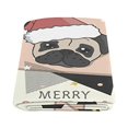 thumbnail image 2 of CADecor Christmas Cute Pug In Santa Hat Throw Blanket Bed Sofa Blanket 58x80 inches, 2 of 3