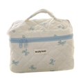 thumbnail image 3 of Bolsa de maquillaje floral bolsa de almacenamiento de la bolsa del tocador para niñas familiares de familia azul, 3 of 8