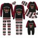 thumbnail image 1 of Pijamas familiares a juego de Navidad, conjunto de pijamas de Reno negro, Dachshund a través de la nieve, 1 of 3