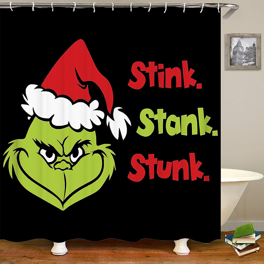 Christmas Shower Curtain for Bathroom Waterproof Decoration Shower