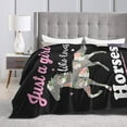 thumbnail image 5 of Horse Blanket for Girls Just A Girl Who Loves Horses Microfiber Flannel Throw Super Soft Cozy Lightweight Summer Quilt Perfect for Bed Sofa-50"x40" Small for Kids, 5 of 6